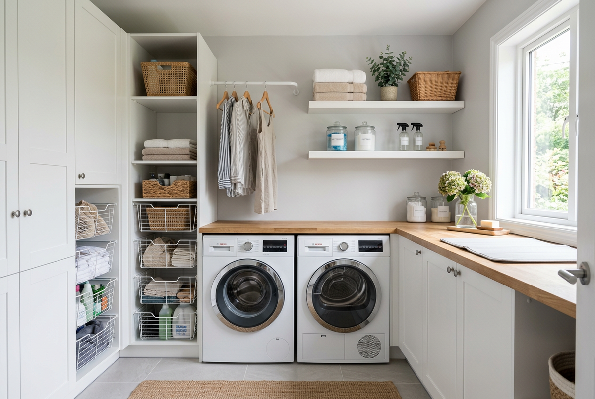 How to Create a Beautiful and Functional Laundry Room with Smart Storage Furniture