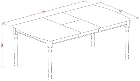 East West Furniture DOAV9-BCH-W 9 Piece Dining Table Set Includes a Rectangle Dining Room Table with Butterfly Leaf and 8 Wooden Seat Chairs, 42x78 Inch, Black & Cherry