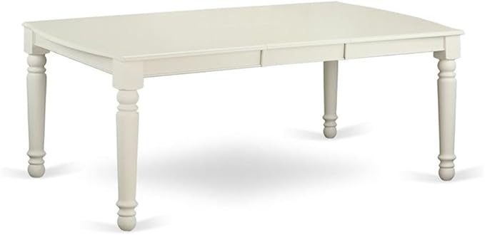 East West Furniture DOCL5-LWH-W 5 Piece Dining Table Set for 4 Includes a Rectangle Kitchen Table with Butterfly Leaf and 4 Dinette Chairs, 42x78 Inch, Linen White