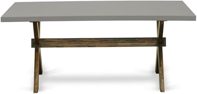 East West Furniture X797MZ748-5 5 Piece Kitchen Table Set for 4 Includes a Rectangle Dining Room Table with X-Legs and 4 Coffee Linen Fabric Parson Dining Chairs, 40x72 Inch, Multi-Color