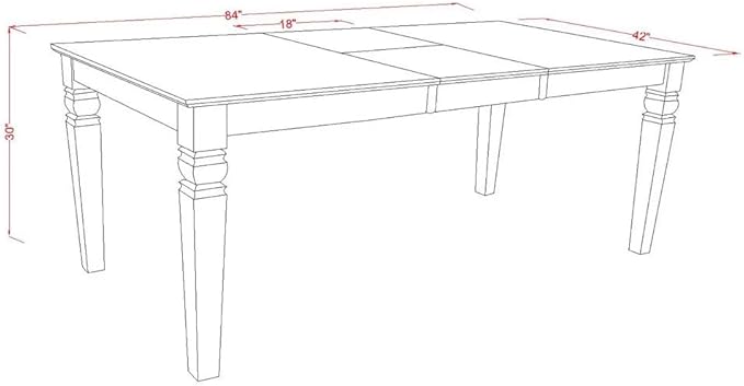 East West Furniture LGDA7-BLK-24 7 Piece Dining Table Set Consists of a Rectangle Kitchen Table with Butterfly Leaf and 6 Polyester Fabric Padded Chairs, 42x84 Inch, Black