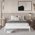 Dinkee Basic Bed Frame Without headboard - Ivory White - Queen