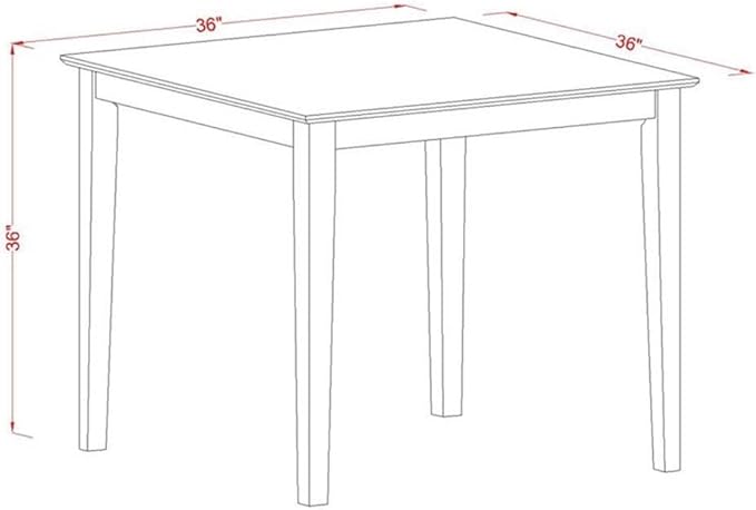 East West Furniture VNQU5-WHI-W 5 Piece Kitchen Counter Set Includes a Square Dining Room Table and 4 Dining Chairs, 36x36 Inch, Buttermilk & Cherry