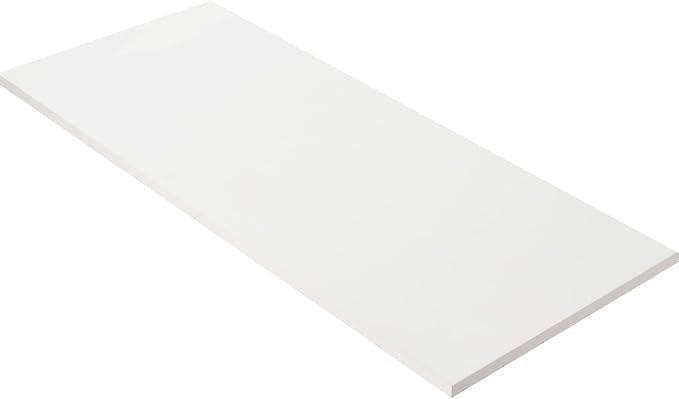 Kaboon 55x20 inch White Table Top, One-Piece Desktop, Reversible Laminate Countertop, Double Desks, L-Desk DIY