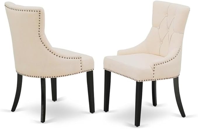 East West Furniture X697FR102-6 6 Piece Dining Table Set Contains a Rectangle Kitchen Table with X-Legs and 4 Light Beige Linen Fabric Parson Chairs with a Bench, 40x72 Inch, Multi-Color