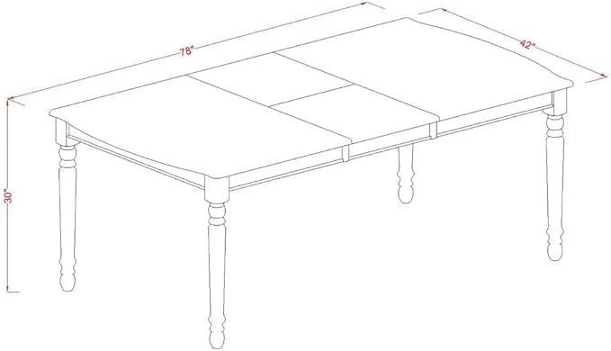 East West Furniture DODA5-MAH-32 5 Piece Kitchen Table Set Consists of a Rectangle Dining Table with Butterfly Leaf and 4 Polyester Fabric Padded Chairs, 42x78 Inch, Mahogany