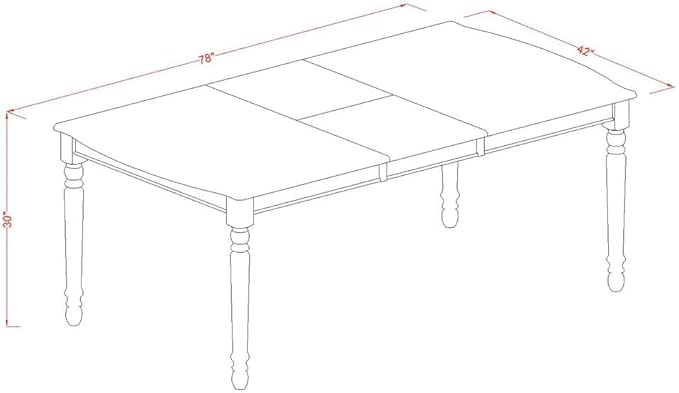 East West Furniture DOIP5-MAH-W 5 Piece Dining Room Furniture Set Includes a Rectangle Kitchen Table with Butterfly Leaf and 4 Dining Chairs, 42x78 Inch, Mahogany