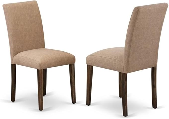 East West Furniture X777AB747-5 5 Piece Dining Table Set for 4 Includes a Rectangle Kitchen Table with X-Legs and 4 Light Sable Linen Fabric Parsons Dining Chairs, 40x72 Inch, Multi-Color