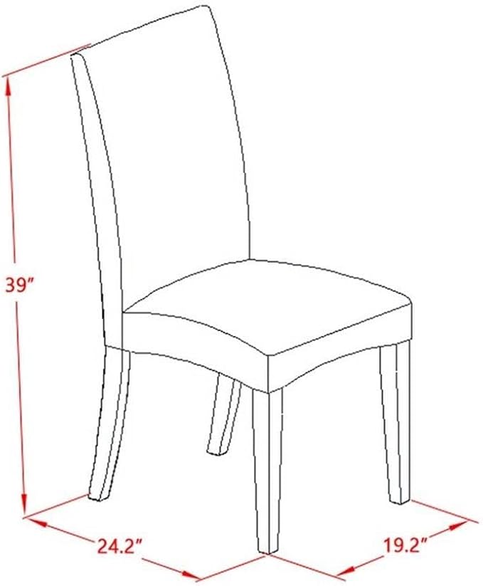 East West Furniture X676DR124-7 7 Piece Dining Set Consist of a Rectangle Dining Room Table with X-Legs and 6 Black Color Linen Fabric Upholstered Chairs, 36x60 Inch, Multi-Color