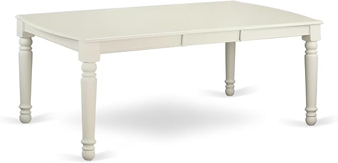 East West Furniture DOCL5-LWH-C 5 Piece Dinette Set for 4 Includes a Rectangle Dining Table with Butterfly Leaf and 4 Linen Fabric Dining Room Chairs, 42x78 Inch, Linen White