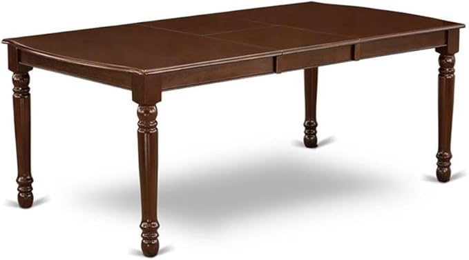 East West Furniture DOML5-MAH-C 5 Piece Dining Room Table Set Includes a Rectangle Kitchen Table with Butterfly Leaf and 4 Linen Fabric Upholstered Dining Chairs, 42x78 Inch, Mahogany