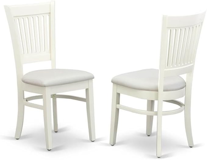 East West Furniture LGVA7-LWH-C 7 Piece Kitchen Table & Chairs Set Consist of a Rectangle Wooden Table with Butterfly Leaf and 6 Linen Fabric Dining Chairs, 42x84 Inch, Linen White