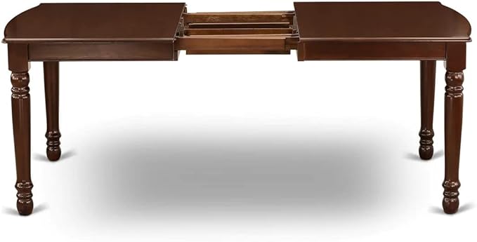 East West Furniture DOCL5-MAH-W 5 Piece Modern Dining Table Set Includes a Rectangle Wooden Table with Butterfly Leaf and 4 Kitchen Dining Chairs, 42x78 Inch, Mahogany