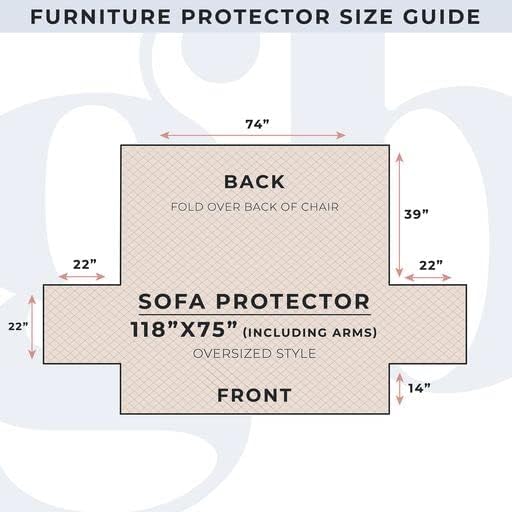 Great Bay Home Medallion Stitched Solid Furniture Protector Stain Resistant Durable Furniture Protector Elenor Collection (Recliner, Smoke Blue/Ivory)