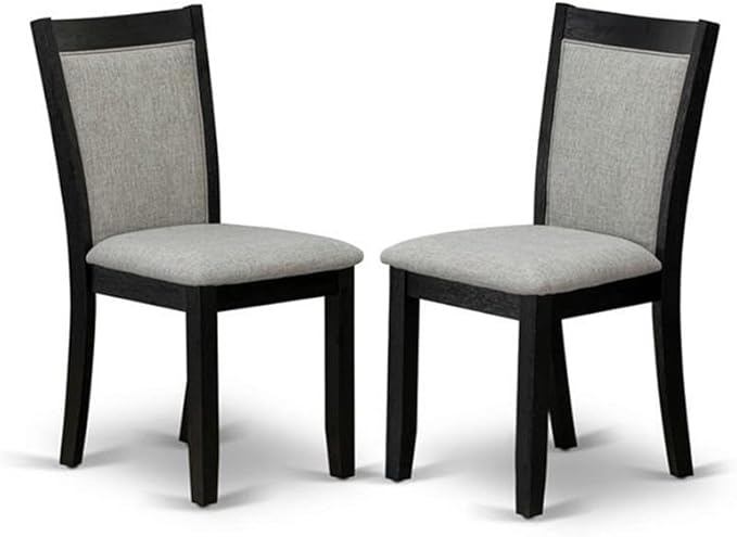 East West Furniture X697MZ606-9 9 Piece Kitchen Table & Chairs Set Includes a Rectangle Dining Room Table with X-Legs and 8 Shitake Linen Fabric Parsons Chairs, 40x72 Inch, Multi-Color
