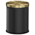 4GAL Bathroom Trash Can with Lid, Small Trash Can with Bronze lid,Black and Gold Waste Basket for Bathroom,Kitchen，Living Room,Hotel,Office (Black)