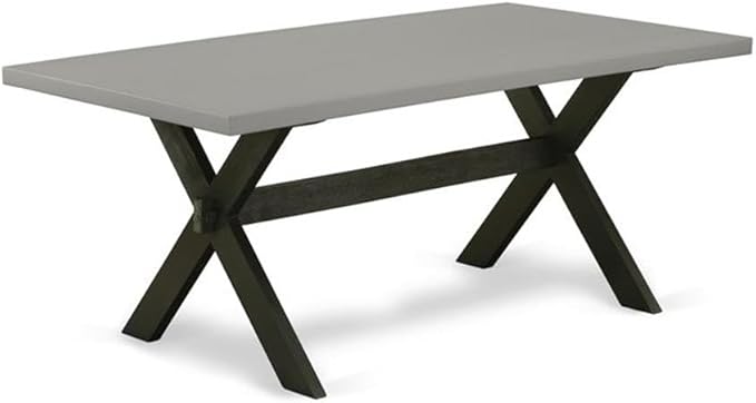 East West Furniture X697FR102-5 5 Piece Kitchen Table Set for 4 Includes a Rectangle Dining Room Table with X-Legs and 4 Light Beige Linen Fabric Upholstered Chairs, 40x72 Inch, Multi-Color