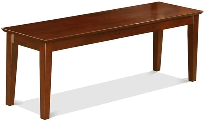 East West Furniture PSNO5C-MAH-C 5 Piece Dinette Set Includes a Rectangle Dining Room Table with Butterfly Leaf and 2 Linen Fabric Dining Chairs with 2 Benches, 32x60 Inch, Mahogany