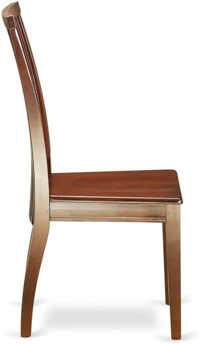 East West Furniture DMIP5-MAH-W 5 Piece Dining Table Set for 4 Includes a Round Kitchen Table with Dropleaf and 4 Kitchen Dining Chairs, 42x42 Inch, Mahogany