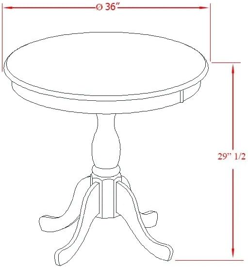 East West Furniture AMDA3-LWH-C 3 Piece Dining Table Set for Small Spaces Contains a Round Kitchen Table with Pedestal and 2 Linen Fabric Upholstered Chairs, 36x36 Inch, Linen White