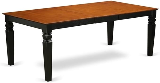 East West Furniture LGAV7-BCH-LC 7 Piece Dining Room Table Set Consist of a Rectangle Kitchen Table with Butterfly Leaf and 6 Faux Leather Upholstered Chairs, 42x84 Inch, Black & Cherry