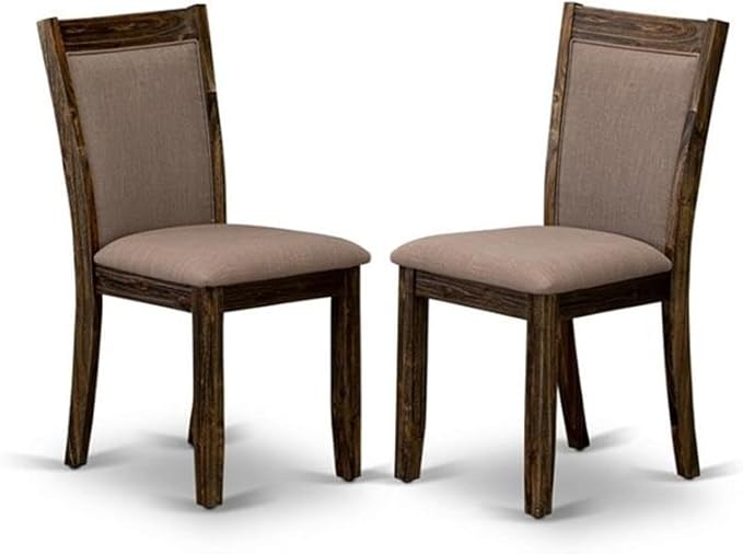 East West Furniture X777MZ748-6 6 Piece Modern Dining Table Set Contains a Rectangle Wooden Table with X-Legs and 4 Coffee Linen Fabric Parson Chairs with a Bench, 40x72 Inch, Multi-Color