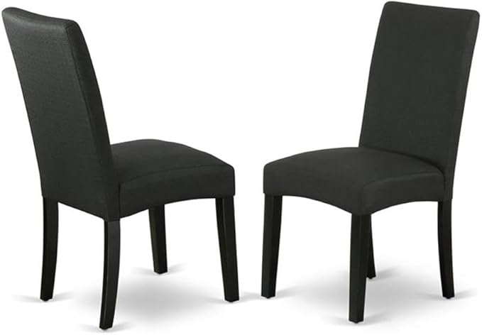 East West Furniture X697DR124-6 6 Piece Dining Set Contains a Rectangle Dining Room Table with X-Legs and 4 Black Color Linen Fabric Parson Chairs with a Bench, 40x72 Inch, Multi-Color