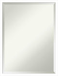 Amanti Art White Bathroom Mirror for Over Sink, 26x20 Svelte White Rectangle Vanity Mirror, Medium Modern Contemporary Wood Frame, Hangs Horizonally and Vertically, Bathroom Wall Decor, Beveled Edge