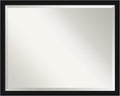 Amanti Art Black Bathroom Mirror for Over Sink, 24x30 Avon Black Narrow Rectangle Vanity Mirror, Large Casual Frame, Hangs Horizonally and Vertically, Bathroom Wall Decor, Beveled Edge
