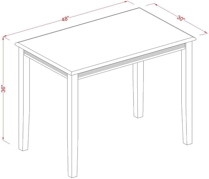 East West Furniture YAVN3-WHI-W 3 Piece Kitchen Counter Set for Small Spaces Contains a Rectangle Dining Table and 2 Dining Room Chairs, 30x48 Inch, Buttermilk & Cherry