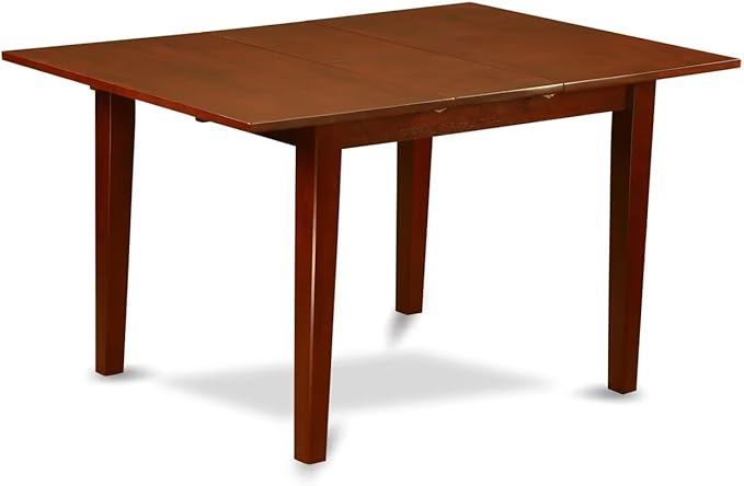East West Furniture PSNO6C-MAH-W 6 Piece Kitchen Table & Chairs Set Contains a Rectangle Dining Room Table with Butterfly Leaf and 4 Dining Chairs with a Bench, 32x60 Inch, Mahogany