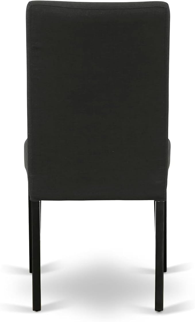 East West Furniture V677DR124-6 6 Piece Dining Table Set Contains a Rectangle Wooden Table with V-Legs and 4 Black Color Linen Fabric Parson Chairs with a Bench, 40x72 Inch, Multi-Color