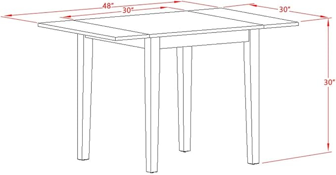 East West Furniture NDGR3-OAK-W 3 Piece Dinette Set for Small Spaces Contains a Rectangle Dining Table with Dropleaf and 2 Dining Room Chairs, 30x48 Inch, Oak