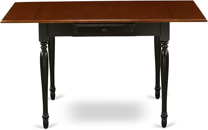 East West Furniture MZAV5-BCH-W 5 Piece Dinette Set for 4 Includes a Rectangle Dining Room Table with Dropleaf and 4 Dining Chairs, 36x54 Inch, Black & Cherry