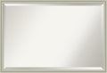 Amanti Art Silver Bathroom Mirror for Over Sink, 26x38 Florence Silver Rectangle Vanity Mirror, Large Casual Frame, Hangs Horizonally and Vertically, Bathroom Wall Decor, Beveled Edge from WI, USA