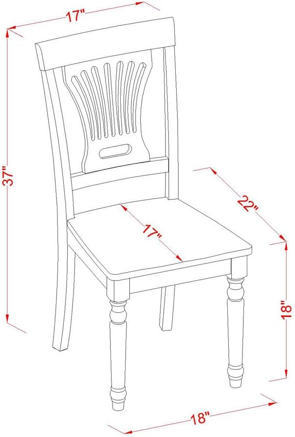 East West Furniture PLAI5-BLK-W 5 Piece Dinette Set for 4 Includes an Oval Dining Room Table with Butterfly Leaf and 4 Dining Chairs, 42x78 Inch, Black & Cherry