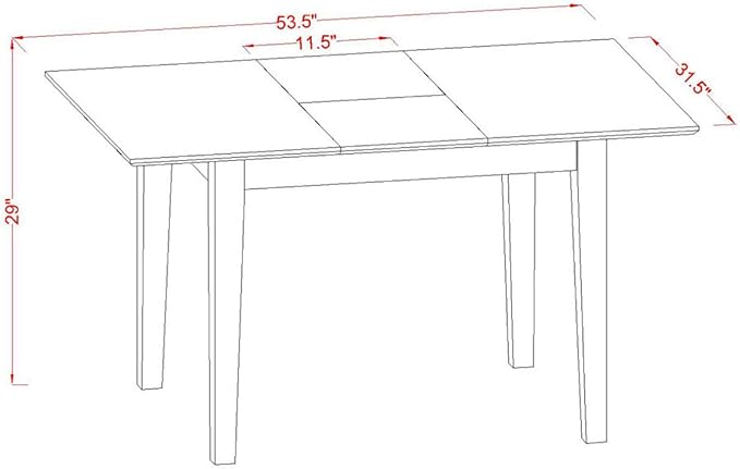 East West Furniture NOBR3-LWH-02 3 Piece Kitchen Table Set Contains a Rectangle Dining Room Table with Butterfly Leaf and 2 Light Beige Linen Fabric Parsons Chairs, 32x54 Inch, Linen White