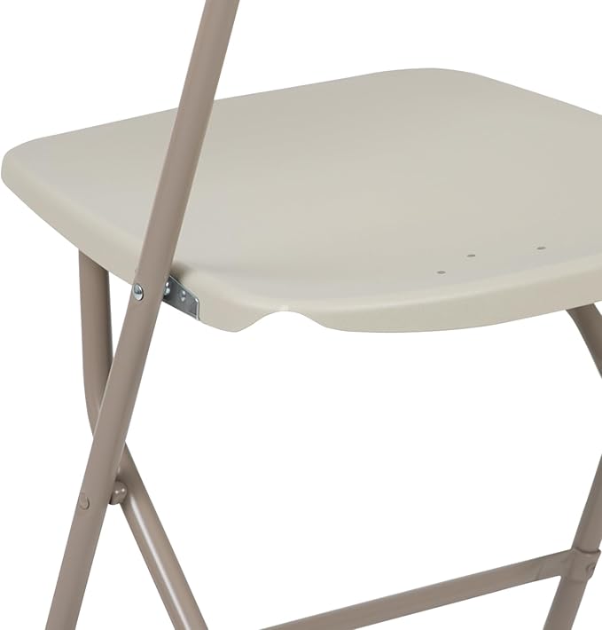 Flash Furniture Hercules Series Plastic Folding Chair - Beige - 6 Pack 650LB Weight Capacity Comfortable Event Chair-Lightweight Folding Chair