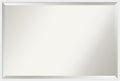 Amanti Art White Bathroom Mirror for Over Sink, 26x38 Incline White Rectangle Vanity Mirror, Large Modern Contemporary Wood Frame, Hangs Horizonally and Vertically, Bathroom Wall Decor, Beveled Edge