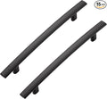 15 Pack Cabinet Handles 5" Hole Center - Curved Cabinet Pulls Black Drawer Pulls for Kitchen Cupboard Solid Hardware for Dresser Drawer Arch Hardware