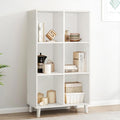 IOTXY Open Cube Low Bookcase - 3-Tier Freestanding Storage Display Cabinet Organizer with Legs for Home Office, 6-Cubes Open Shelf Short Bookshelf, White