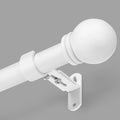 Curtain Rods for Windows 16 to 136 Inches, Curtain Rod Max Adjustable Length of 144 IN, 6/8" Diameter Drapery Rods Round Finials, White, Pack of 1