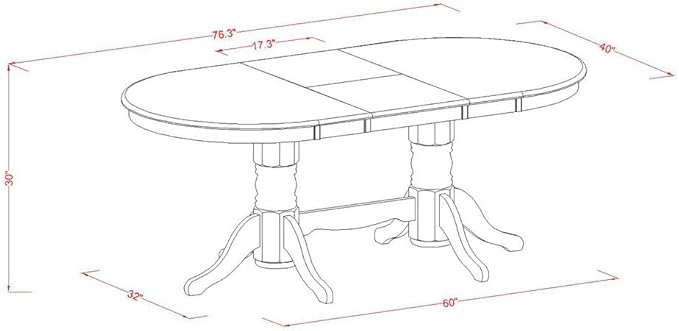 East West Furniture VABO9-OAK-W 9 Piece Modern Dining Table Set Includes an Oval Wooden Table with Butterfly Leaf and 8 Dining Room Chairs, 40x76 Inch, Oak