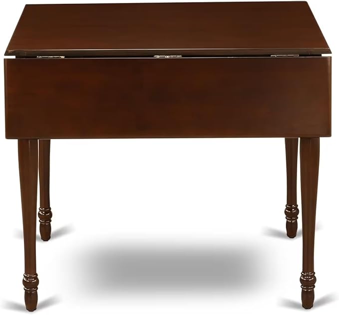 East West Furniture MZDO5-MAH-W 5 Piece Dining Room Table Set Includes a Rectangle Kitchen Table with Dropleaf and 4 Dining Chairs, 36x54 Inch, Mahogany