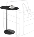 Modern Metal Side Table C Shaped End Table for Couch Slim Sofa Side Table Snack End Table Tv Trays for Eating On Couch for Dining Room, Living Room, Cafe and Balcony (1Pack Black)