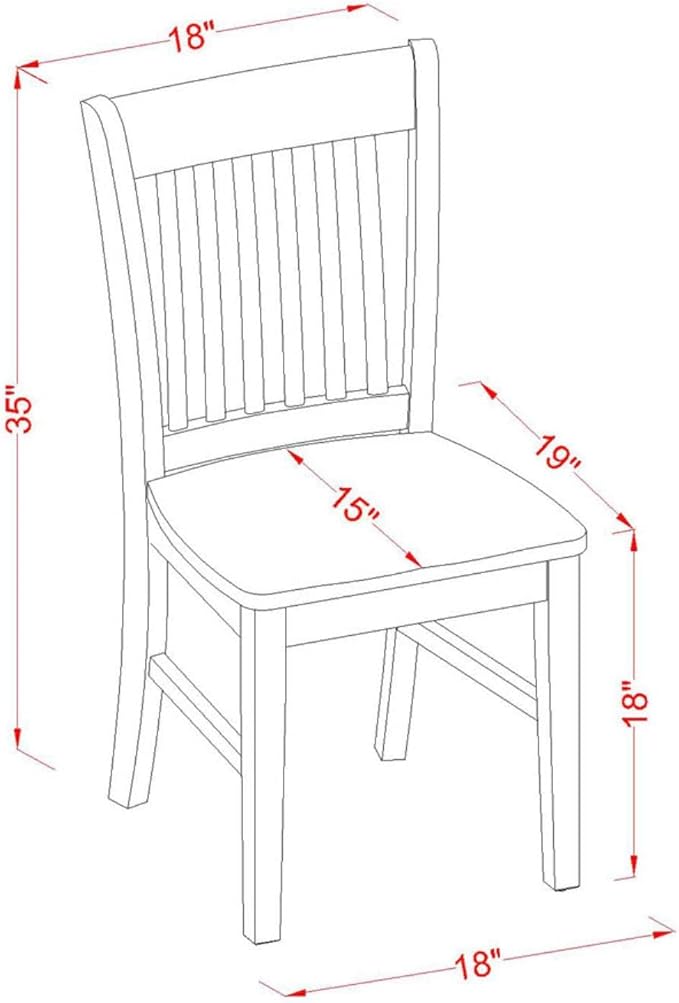 East West Furniture ANNO5-MAH-W 5 Piece Dining Set Includes a Round Dining Room Table with Pedestal and 4 Wood Seat Chairs, 36x36 Inch, Mahogany