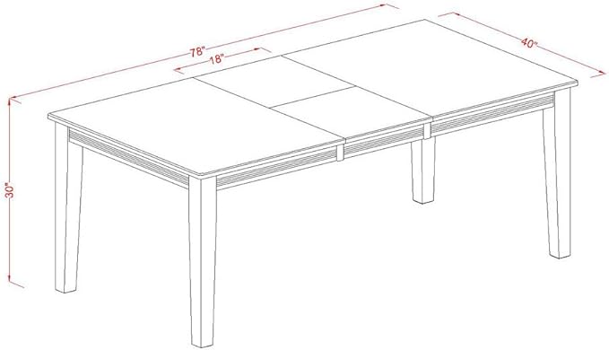 East West Furniture QUIP9-BMK-W 9 Piece Dining Room Table Set Includes a Rectangle Kitchen Table with Butterfly Leaf and 8 Dining Chairs, 40x78 Inch, Buttermilk & Cherry