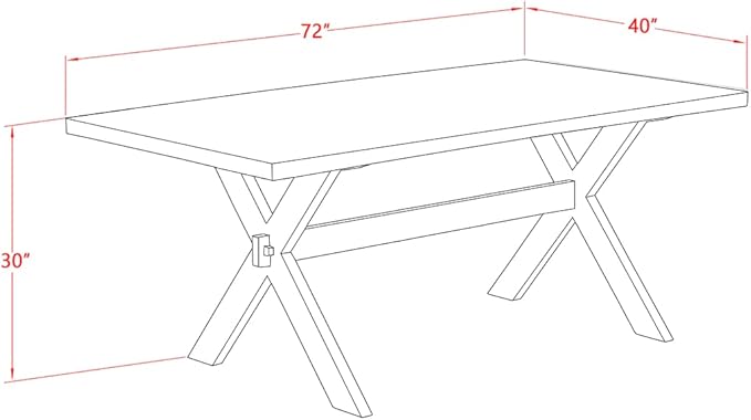 East West Furniture X627MZ606-9 9 Piece Modern Dining Table Set Includes a Rectangle Dining Room Table with X-Legs and 8 Shitake Linen Fabric Upholstered Chairs, 40x72 Inch, Multi-Color