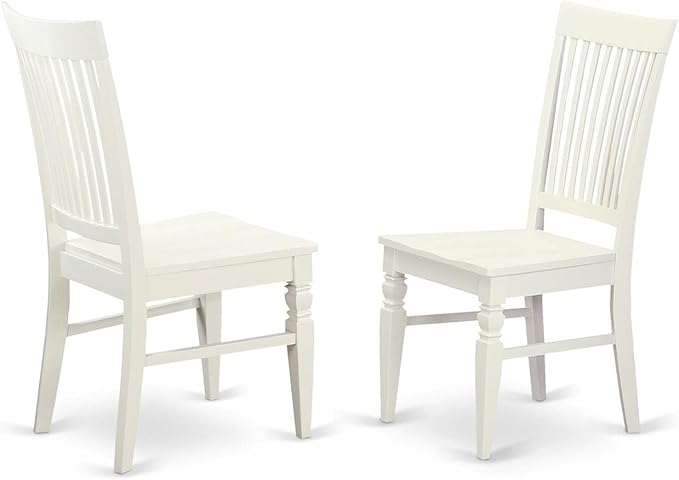 East West Furniture HLWE3-LWH-W 3 Piece Dinette Set for Small Spaces Contains a Round Dining Table with Pedestal and 2 Kitchen Dining Chairs, 42x42 Inch, Linen White