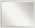 Amanti Art White Bathroom Mirror for Over Sink, 23x29 Paige White Silver Rectangle Vanity Mirror, Large Modern Contemporary Wood Frame, Hangs Horizonally and Vertically, Bathroom Wall Decor, Beveled